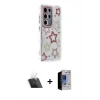 MARSİLYAN™- Galaxy S23 Ultra Kılıf Ahenk Modern Serisi - Siyah Durable Full Glue Curved Hayalet Cam + Şeffaf Kamera Lens Koruma Cam