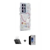 MARSİLYAN™- Galaxy S23 Ultra Kılıf Ahenk Modern Serisi - Siyah Durable Full Glue Curved Hayalet Cam + Şeffaf Kamera Lens Koruma Cam