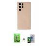 MARSİLYAN™- Galaxy S23 Ultra Kılıf Ahenk Serisi - Siyah Durable Full Glue Curved Cam + Raze Metal Kamera Lens - GS