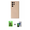 MARSİLYAN™- Galaxy S23 Ultra Kılıf Ahenk Serisi - Siyah Durable Full Glue Curved Cam + Raze Metal Kamera Lens - SH