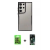 MARSİLYAN™- Galaxy S23 Ultra Kılıf Akış Çizgi Koleksiyonu - Şeffaf 360 Full Body Arka Koruyucu + Raze Metal Kamera Lens - SH