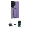 MARSİLYAN™- Galaxy S23 Ultra Kılıf Çekirdek Yansıma - Siyah 360 Mat Full Body Arka Koruyucu + Kamera Lens Koruma Cam - SF