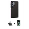 MARSİLYAN™- Galaxy S23 Ultra Kılıf Eksen Işık - Şeffaf 360 Full Body Arka Koruyucu + Kamera Lens Koruma Cam - SF