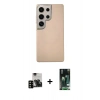 MARSİLYAN™- Galaxy S23 Ultra Kılıf Eksen Prime - Şeffaf 360 Full Body Arka Koruyucu + PVD Metal Kamera Lens - SH