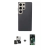 MARSİLYAN™- Galaxy S23 Ultra Kılıf Eksen Prime - Şeffaf 360 Full Body Arka Koruyucu + PVD Metal Kamera Lens - SH