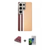 MARSİLYAN™- Galaxy S23 Ultra Kılıf Eksen Prime - Siyah Durable Full Glue Curved Cam + Valdez Metal Kamera Lens - KI