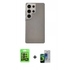 MARSİLYAN™- Galaxy S23 Ultra Kılıf Eksen Prime - Siyah Durable Full Glue Curved Cam + Raze Metal Kamera Lens - SH