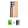 MARSİLYAN™- Galaxy S23 Ultra Kılıf Eksen Prime - Siyah Durable Full Glue Curved Hayalet Cam + Raze Metal Kamera Lens - GS
