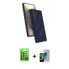 MARSİLYAN™- Galaxy S23 Ultra Kılıf İz Işık Koleksiyonu - Siyah Durable Full Glue Curved Cam + Gümüş Raze Metal Kamera Lens