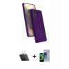 MARSİLYAN™- Galaxy S23 Ultra Kılıf İz Işık Koleksiyonu - Siyah Durable Full Glue Curved Cam + Kamera Lens Koruma Cam - SF