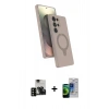MARSİLYAN™- Galaxy S23 Ultra Kılıf İz Işık Koleksiyonu - Siyah Durable Full Glue Curved Cam + PVD Metal Kamera Lens - SH