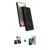MARSİLYAN™- Galaxy S23 Ultra Kılıf İz Işık Koleksiyonu - Siyah Durable Full Glue Curved Cam + PVD Metal Kamera Lens - SH