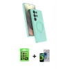 MARSİLYAN™- Galaxy S23 Ultra Kılıf İz Işık Koleksiyonu - Siyah Durable Full Glue Curved Cam + Raze Metal Kamera Lens - YL