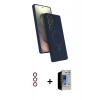 MARSİLYAN™- Galaxy S23 Ultra Kılıf İz Işık Koleksiyonu - Siyah Durable Full Glue Curved Hayalet Cam + Metal Kamera Lens - KI