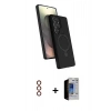 MARSİLYAN™- Galaxy S23 Ultra Kılıf İz Işık Koleksiyonu - Siyah Durable Full Glue Curved Hayalet Cam + Metal Kamera Lens - KI