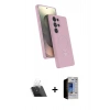 MARSİLYAN™- Galaxy S23 Ultra Kılıf İz Işık Koleksiyonu - Siyah Durable Full Glue Curved Hayalet Cam + Kamera Lens Koruma Cam - SF