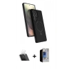 MARSİLYAN™- Galaxy S23 Ultra Kılıf İz Işık Koleksiyonu - Siyah Durable Full Glue Curved Hayalet Cam + Kamera Lens Koruma Cam - SF