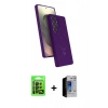 MARSİLYAN™- Galaxy S23 Ultra Kılıf İz Işık Koleksiyonu - Siyah Durable Full Glue Curved Hayalet Cam + Raze Metal Kamera Lens - SH