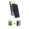 MARSİLYAN™- Galaxy S23 Ultra Kılıf İz Işık Koleksiyonu - Siyah Durable Full Glue Curved Hayalet Cam + Raze Metal Kamera Lens - SH