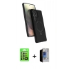 MARSİLYAN™- Galaxy S23 Ultra Kılıf İz Işık Koleksiyonu - Siyah Durable Full Glue Curved Hayalet Cam + Raze Metal Kamera Lens - YL