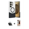 MARSİLYAN™- Galaxy S23 Ultra Kılıf Kozmos Form Özel Seri - Siyah AutoKit 5in1 Fiber Hayalet Cam Ekran Koruyucu + Kamera Lens Koruma Cam - SF
