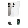 MARSİLYAN™- Galaxy S23 Ultra Kılıf Kutup Minimal - Şeffaf 360 Full Body Arka Koruyucu + Kamera Lens Koruma Cam - SF