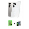 MARSİLYAN™- Galaxy S23 Ultra Kılıf Kutup Minimal - Siyah Durable Full Glue Curved Cam + Raze Metal Kamera Lens - GS