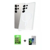 MARSİLYAN™- Galaxy S23 Ultra Kılıf Kutup Minimal - Siyah Durable Full Glue Curved Cam + Raze Metal Kamera Lens - LA