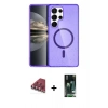 MARSİLYAN™- Galaxy S23 Ultra Kılıf Nova Asil Prime - Şeffaf 360 Full Body Arka Koruyucu + Valdez Metal Kamera Lens - KI
