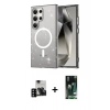 MARSİLYAN™- Galaxy S23 Ultra Kılıf Nova Asil Prime - Şeffaf 360 Full Body Arka Koruyucu + PVD Metal Kamera Lens - SH