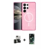 MARSİLYAN™- Galaxy S23 Ultra Kılıf Nova Asil Prime - Şeffaf 360 Full Body Arka Koruyucu + PVD Metal Kamera Lens - SH