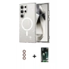 MARSİLYAN™- Galaxy S23 Ultra Kılıf Nova Asil Prime - Siyah 360 Mat Full Body Arka Koruyucu + Metal Kamera Lens - KI