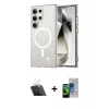 MARSİLYAN™- Galaxy S23 Ultra Kılıf Nova Asil Prime - Siyah Durable Full Glue Curved Cam + Kamera Lens Koruma Cam - SF