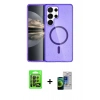 MARSİLYAN™- Galaxy S23 Ultra Kılıf Nova Asil Prime - Siyah Durable Full Glue Curved Cam + Raze Metal Kamera Lens - SH