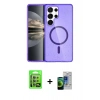 MARSİLYAN™- Galaxy S23 Ultra Kılıf Nova Asil Prime - Siyah Durable Full Glue Curved Cam + Yeşil Raze Metal Kamera Lens