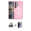 MARSİLYAN™- Galaxy S23 Ultra Kılıf Nova Asil Prime - Siyah Durable Full Glue Curved Hayalet Cam + PVD Metal Kamera Lens - GD