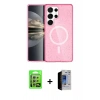 MARSİLYAN™- Galaxy S23 Ultra Kılıf Nova Asil Prime - Siyah Durable Full Glue Curved Hayalet Cam + Raze Metal Kamera Lens - GS