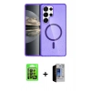 MARSİLYAN™- Galaxy S23 Ultra Kılıf Nova Asil Prime - Siyah Durable Full Glue Curved Hayalet Cam + Siyah Raze Metal Kamera Lens