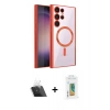 MARSİLYAN™- Galaxy S23 Ultra Kılıf Nova Işık Özel Seri - Şeffaf Polymer Nano Ekran Koruyucu + Kamera Lens Koruma Cam - SF