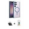 MARSİLYAN™- Galaxy S23 Ultra Kılıf Nova Işık Özel Seri - Şeffaf Polymer Nano Ekran Koruyucu + Kamera Lens Koruma Cam - SF
