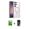 MARSİLYAN™- Galaxy S23 Ultra Kılıf Nova Işık Özel Seri - Siyah 360 Mat Full Body Arka Koruyucu + Raze Metal Kamera Lens - LA