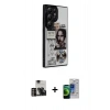 MARSİLYAN™- Galaxy S23 Ultra Kılıf Odak Klasik Serisi - Siyah Durable Full Glue Curved Cam + PVD Metal Kamera Lens - GD