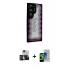 MARSİLYAN™- Galaxy S23 Ultra Kılıf Odak Klasik Serisi - Siyah Durable Full Glue Curved Cam + PVD Metal Kamera Lens - GD