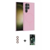 MARSİLYAN™- Galaxy S23 Ultra Kılıf Siluet Doku Özel Seri - Şeffaf 360 Full Body Arka Koruyucu + Metal Kamera Lens - KI