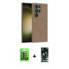 MARSİLYAN™- Galaxy S23 Ultra Kılıf Siluet Doku Özel Seri - Şeffaf 360 Full Body Arka Koruyucu + Raze Metal Kamera Lens - SH