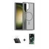 MARSİLYAN™- Galaxy S23 Ultra Kılıf Siluet Minimal Prime - Şeffaf 360 Full Body Arka Koruyucu + Kamera Lens Koruma Cam - SF