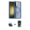 MARSİLYAN™- Galaxy S23 Ultra Kılıf Siluet Minimal Prime - Şeffaf 360 Full Body Arka Koruyucu + Kamera Lens Koruma Cam - SF