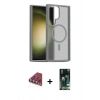 MARSİLYAN™- Galaxy S23 Ultra Kılıf Siluet Minimal Prime - Şeffaf 360 Full Body Arka Koruyucu + Valdez Metal Kamera Lens - KI