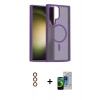 MARSİLYAN™- Galaxy S23 Ultra Kılıf Siluet Minimal Prime - Siyah Durable Full Glue Curved Cam + Metal Kamera Lens - KI
