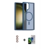MARSİLYAN™- Galaxy S23 Ultra Kılıf Siluet Minimal Prime - Siyah Durable Full Glue Curved Cam + Metal Kamera Lens - KI